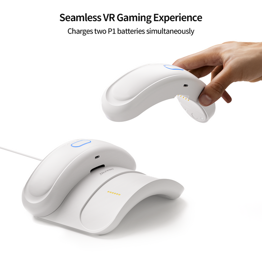 ANNAPRO Meta Quest 3 Charging Dock: Charges 2 P1 batteries simultaneously for seamless VR gaming (easy magnetic placement)