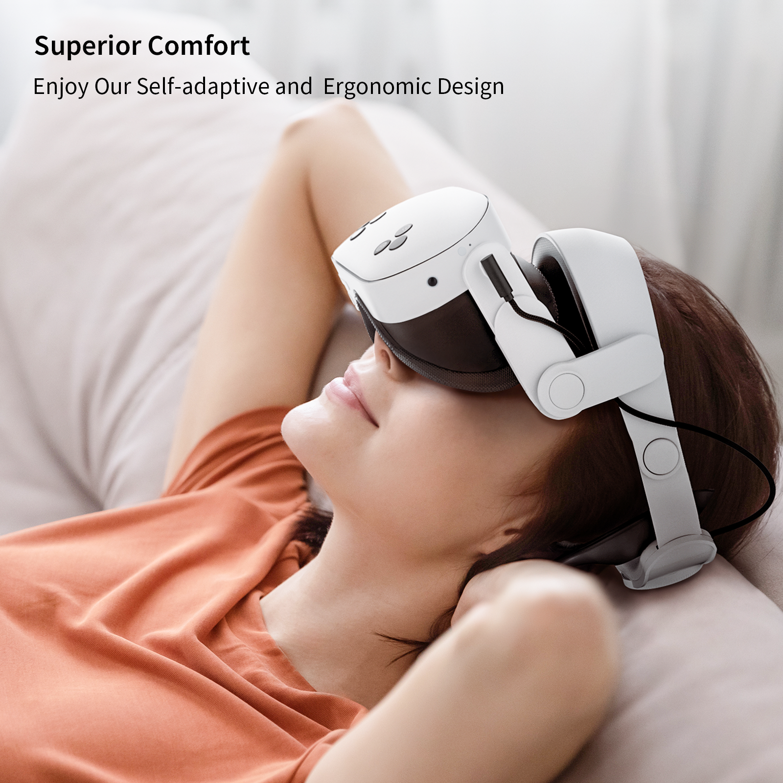 Comfortable Meta Quest 3 battery head strap in use