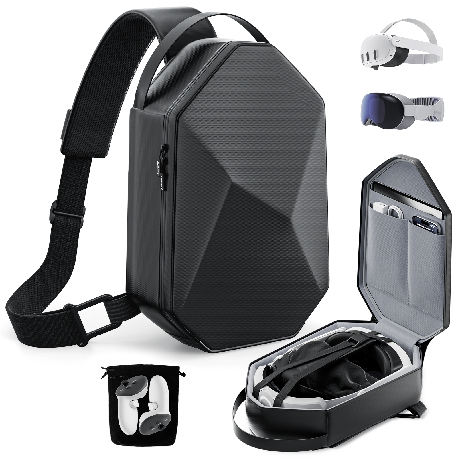 Shoulder Backpack for Meta Quest 2 / Quest 3 / Quest Pro / Apple Vision Pro