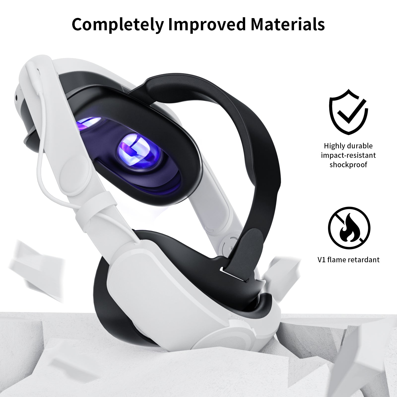 ANNAPRO VR Headstrap: Upgraded materials for shock resistance and flame retardancy.