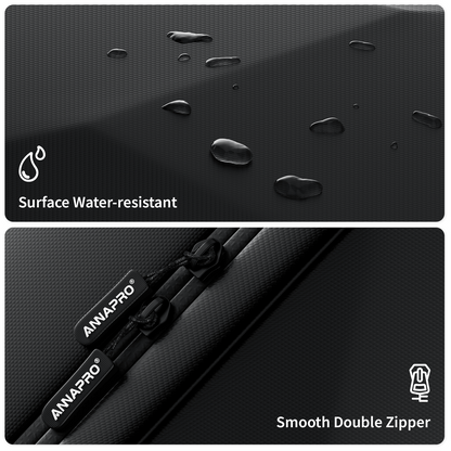 ANNAPRO VR Backpack: Water-resistant surface and smooth double zippers for secure, convenient use.
