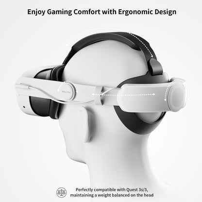 Balanced, ergonomic headstrap for Quest 3/3S: Enjoy comfortable VR sessions.
