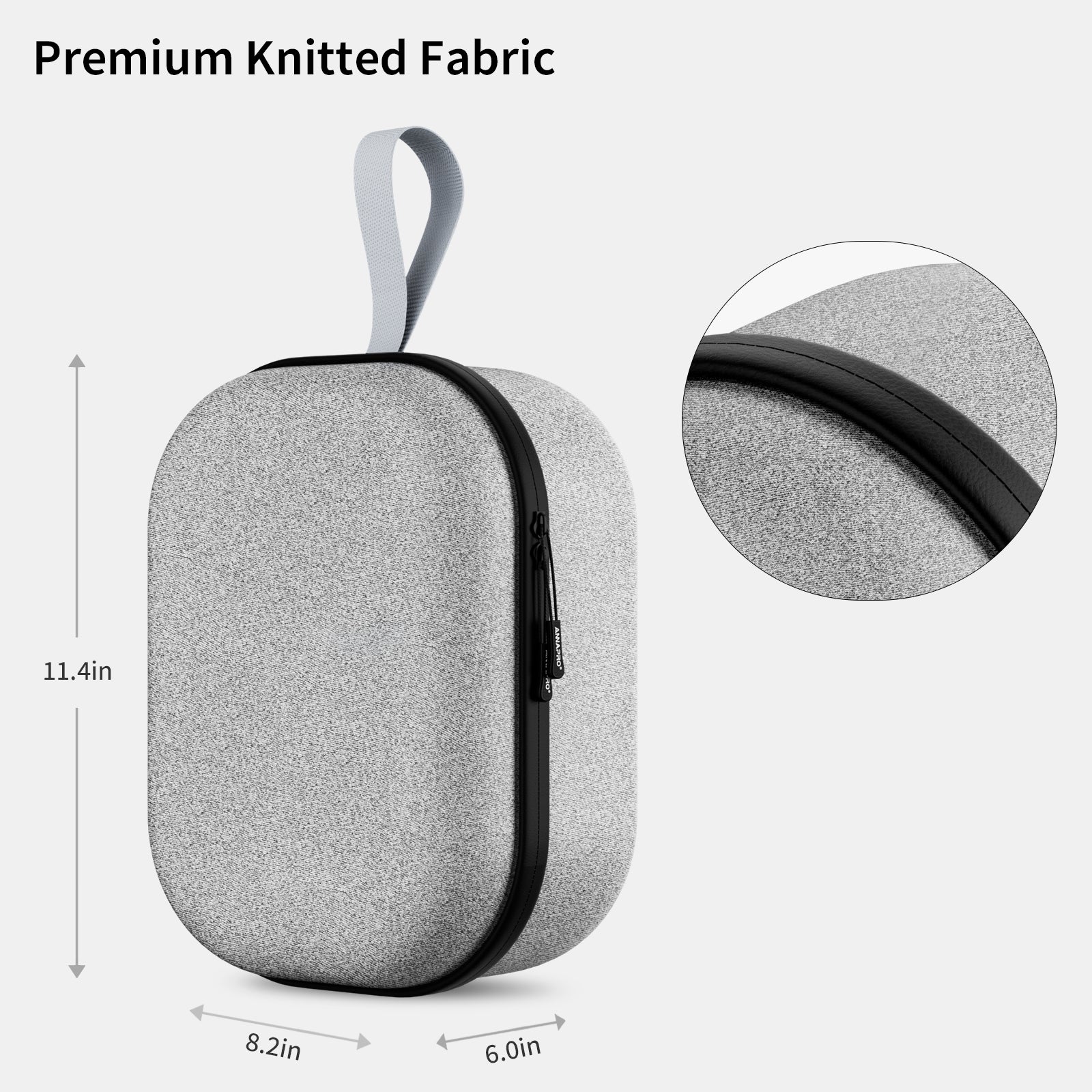 ANNAPRO B1 Case for Apple Vision Pro 2 – Premium Knitted Fabric, Dimensions: 11.4x8.2x6.0in
