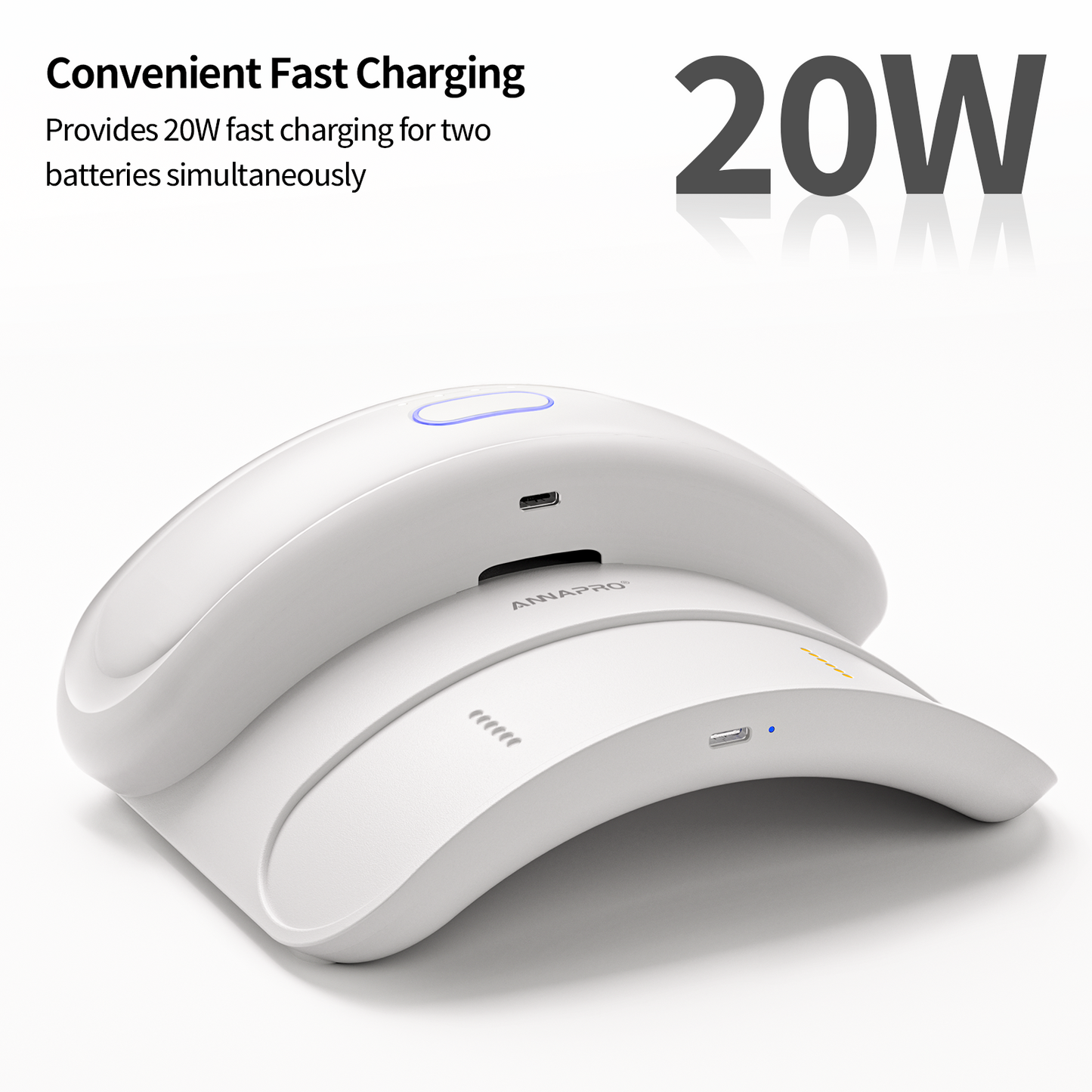ANNAPRO Meta Quest 3 Charging Dock: 20W fast charging for 2 P1 batteries simultaneously (convenient VR accessory)