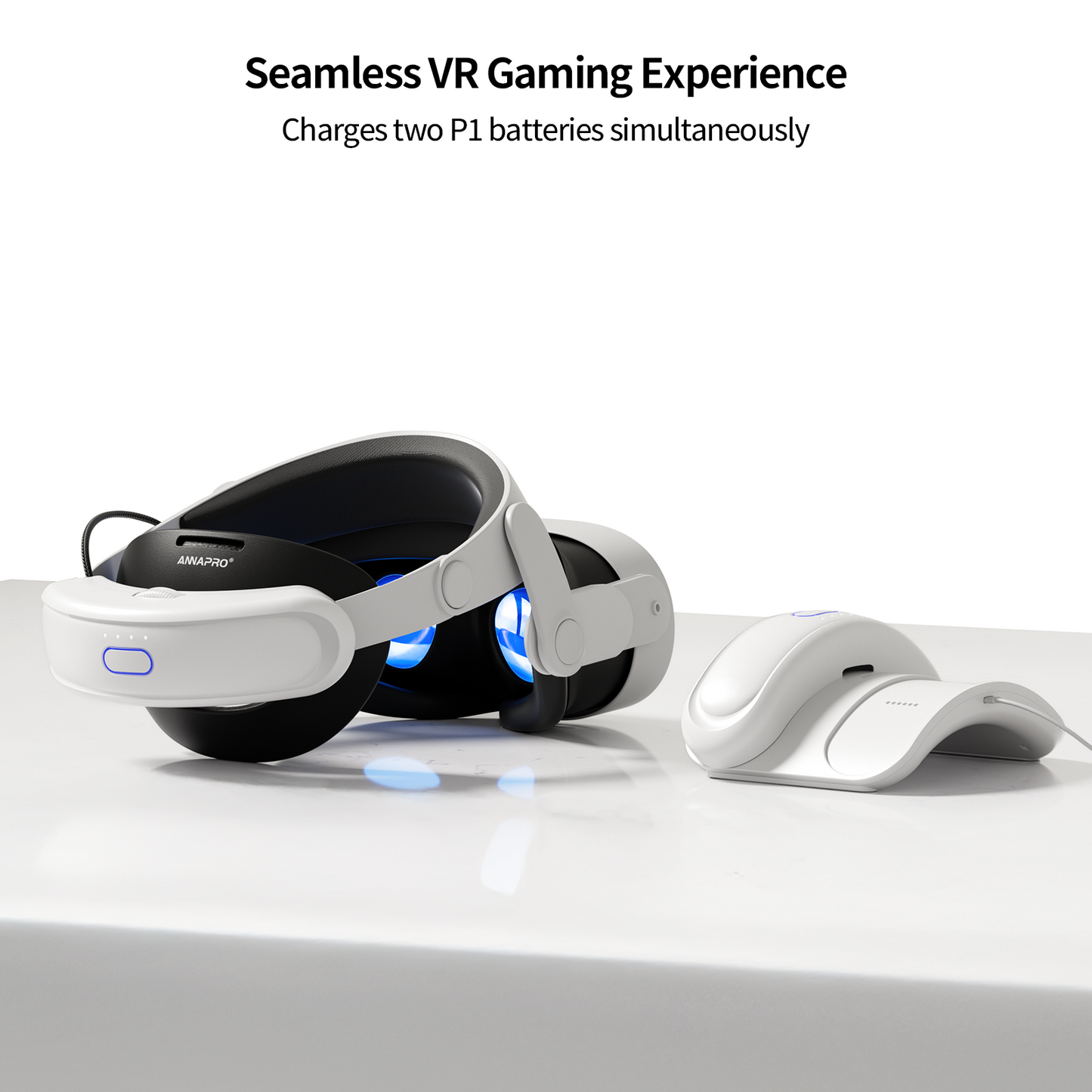 ANNAPRO Meta Quest 3 Charging Dock: Charges 2 P1 batteries for seamless VR gaming (paired with Quest 3 headset)