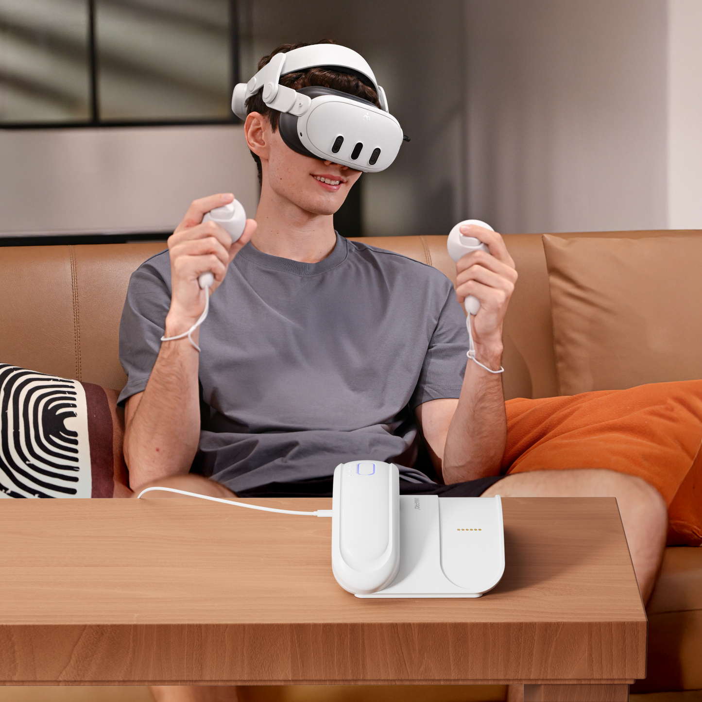 ANNAPRO Meta Quest 3 Charging Dock: Powers seamless VR gaming (charges 2 P1 batteries for uninterrupted play)
