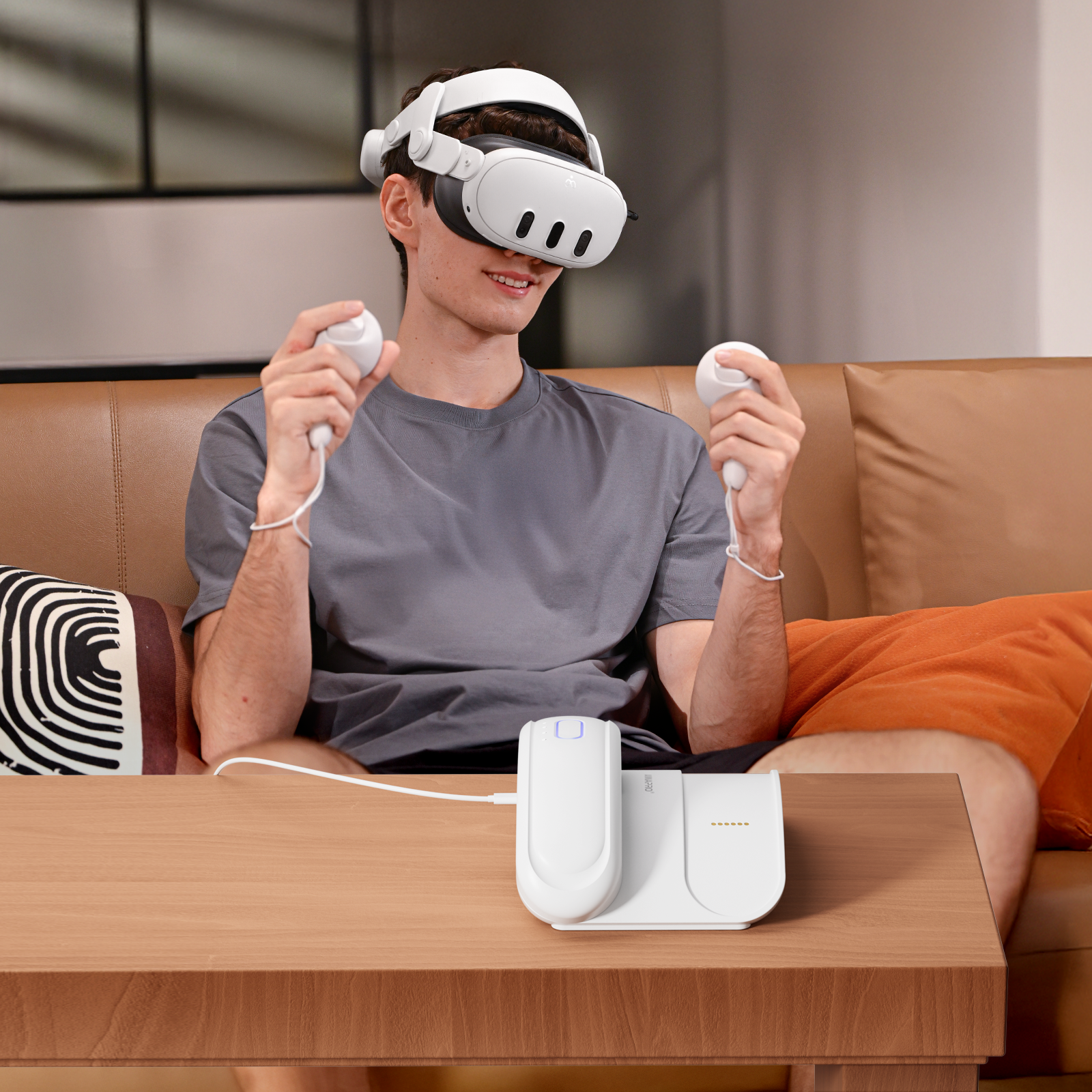 ANNAPRO Meta Quest 3 Charging Dock: Powers seamless VR gaming (charges 2 P1 batteries for uninterrupted play)