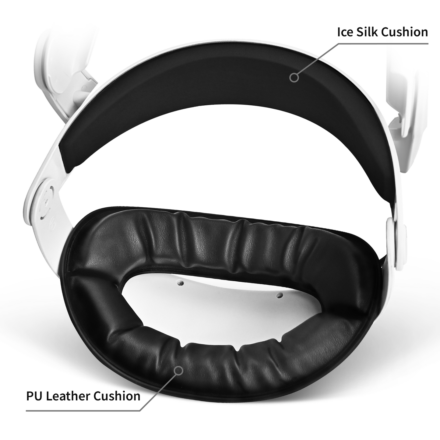 Meta Quest 3 battery head strap: ice silk & PU leather cushions
