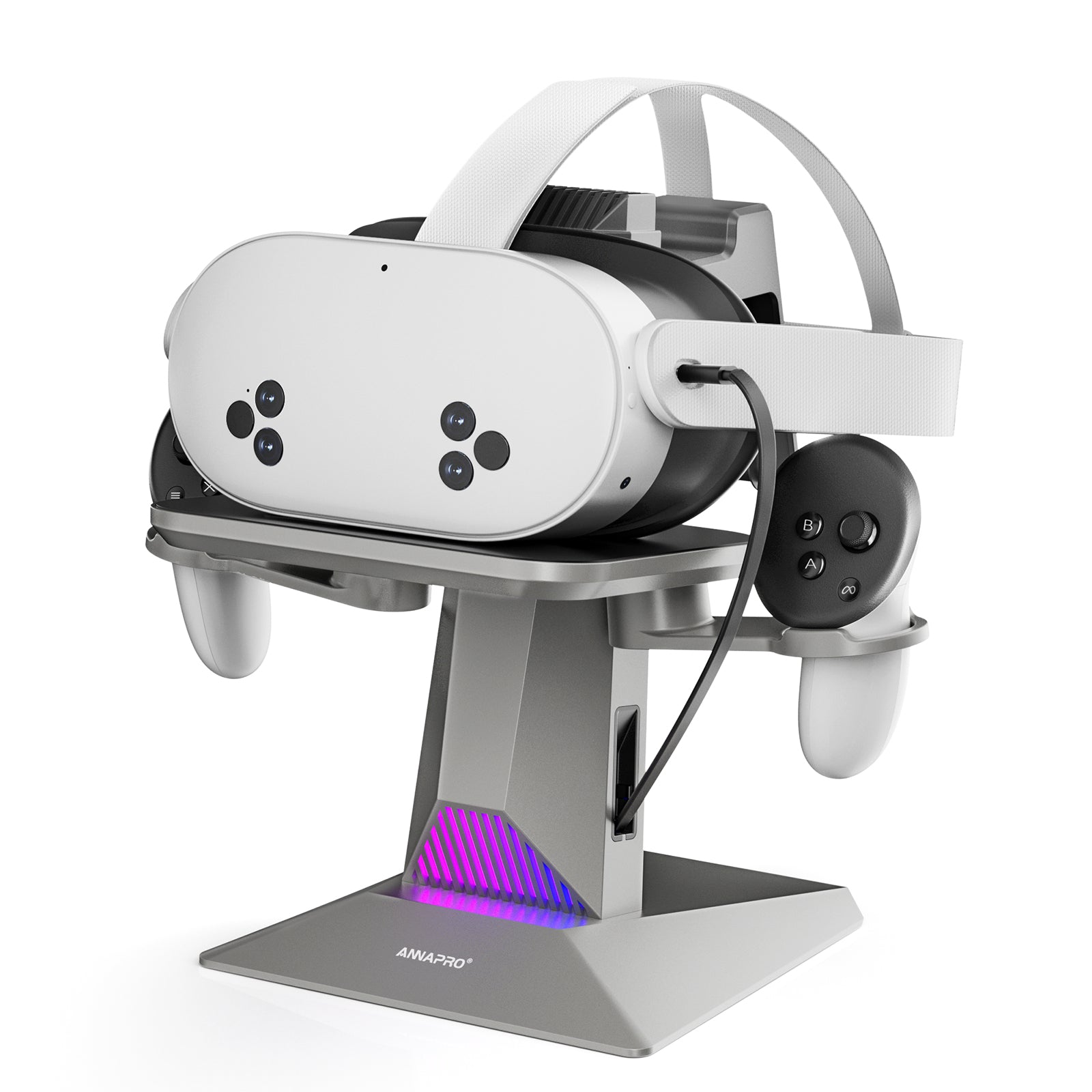 Meta Quest 3 charging dock with RGB lights & controller storage - ANNAPRO

