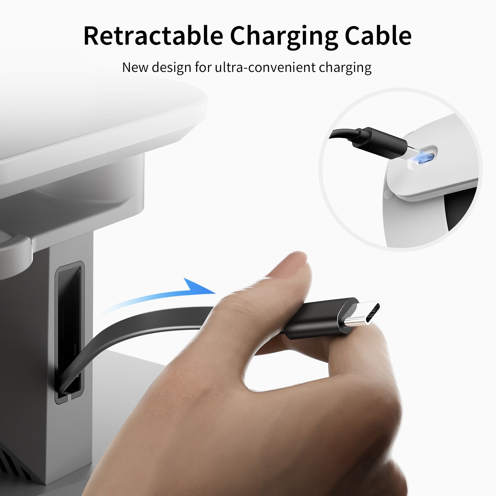 Retractable charging cable for Meta Quest 3 charging dock - ANNAPRO