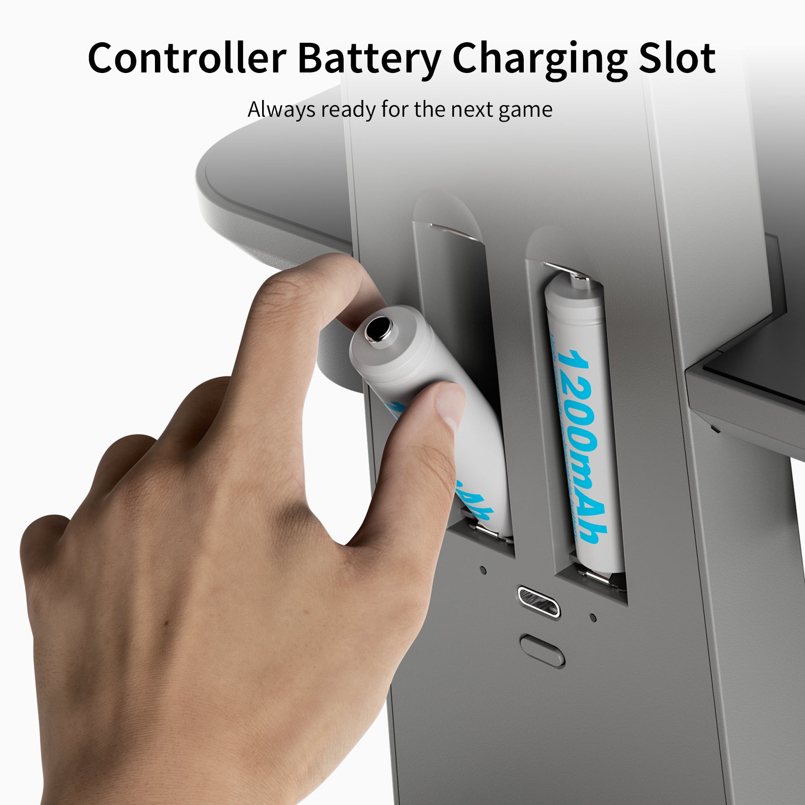 Meta Quest 3 charging dock controller battery slot - ANNAPRO (1200mAh rechargeable battery ready)