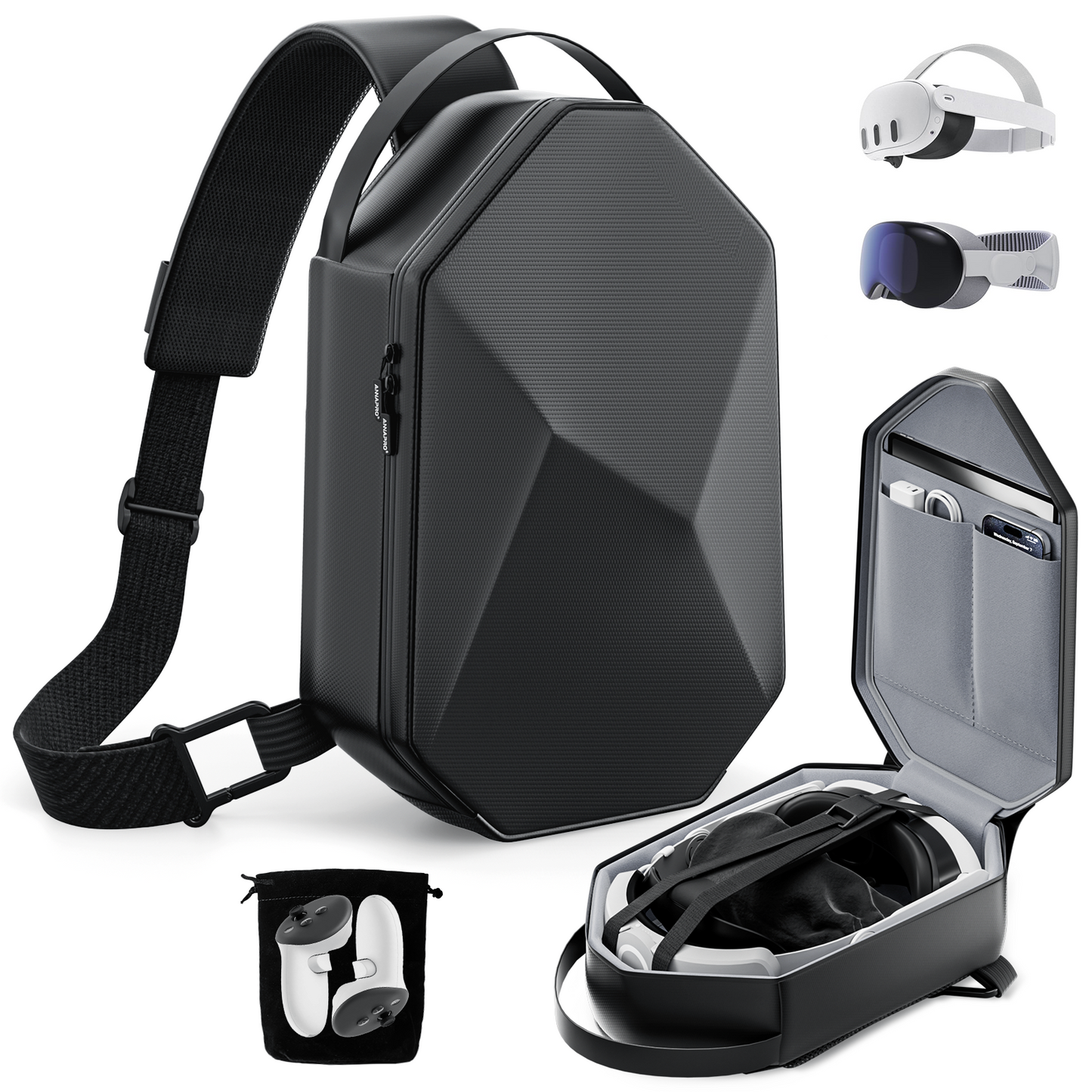 ANNAPRO VR Backpack: Hard-shell protection for your headset and accessories.

